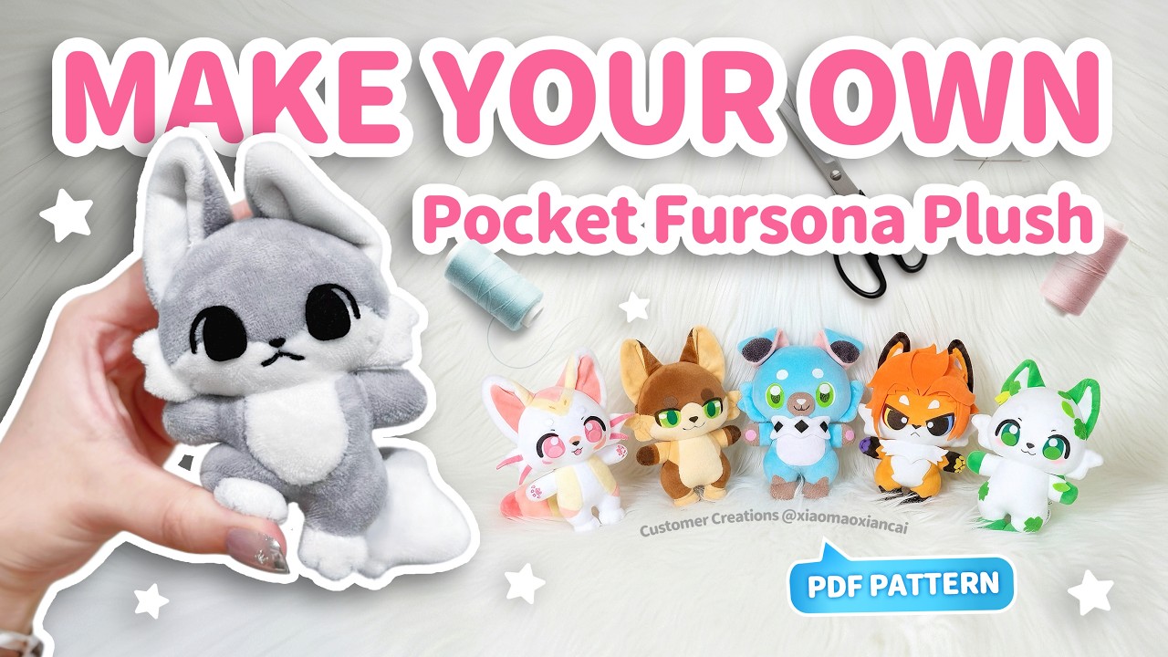 10cm Cute Furry Plush Tutorial | PDF Pattern Available | Easy Sewing
