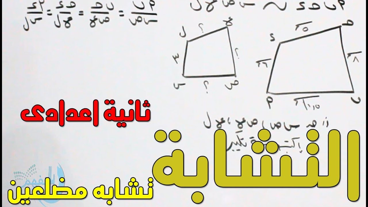 تشابة المضلعات هندسة الصف الثانى الاعدادى الدرس الاول الوحدة الثانية