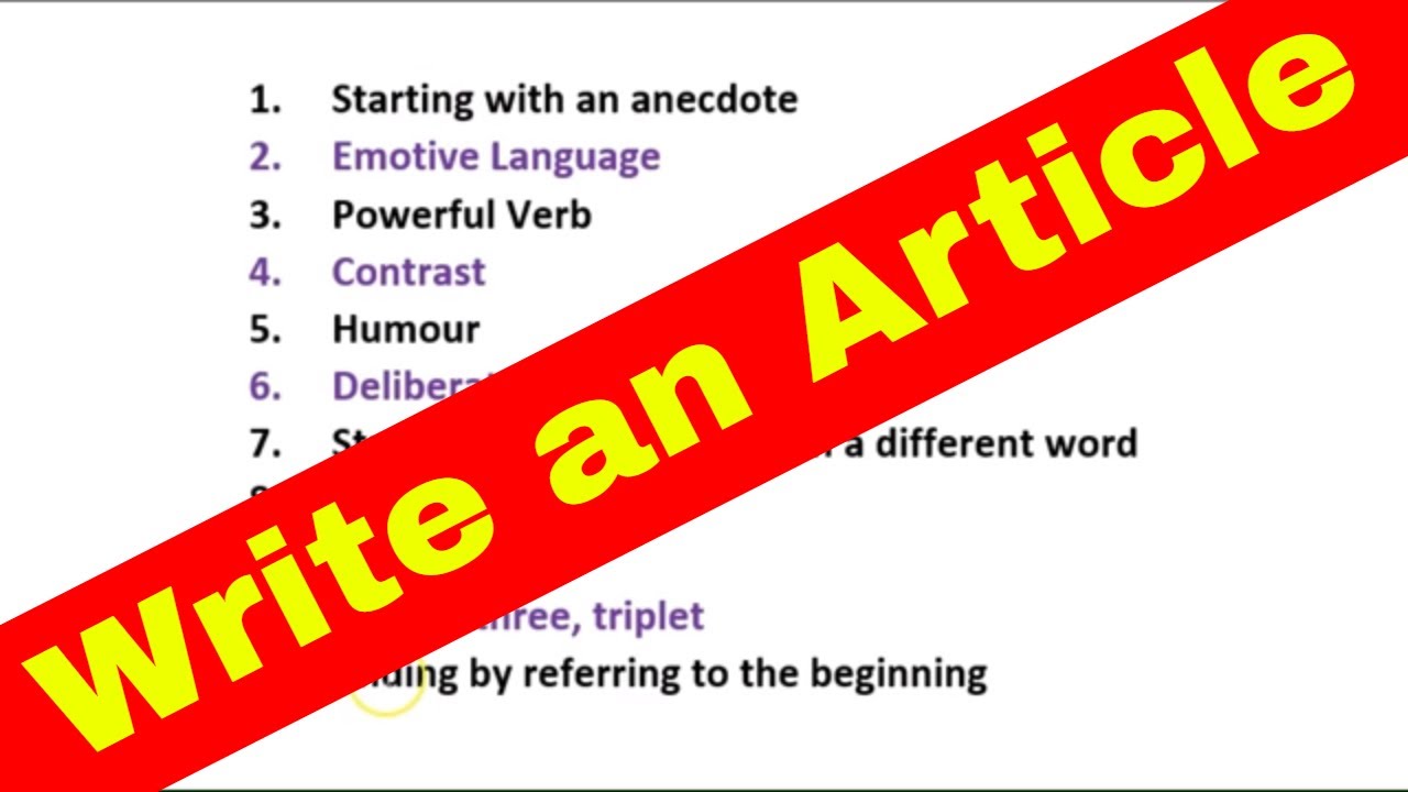 How to Write an Article (Broadsheet Opinion Piece)