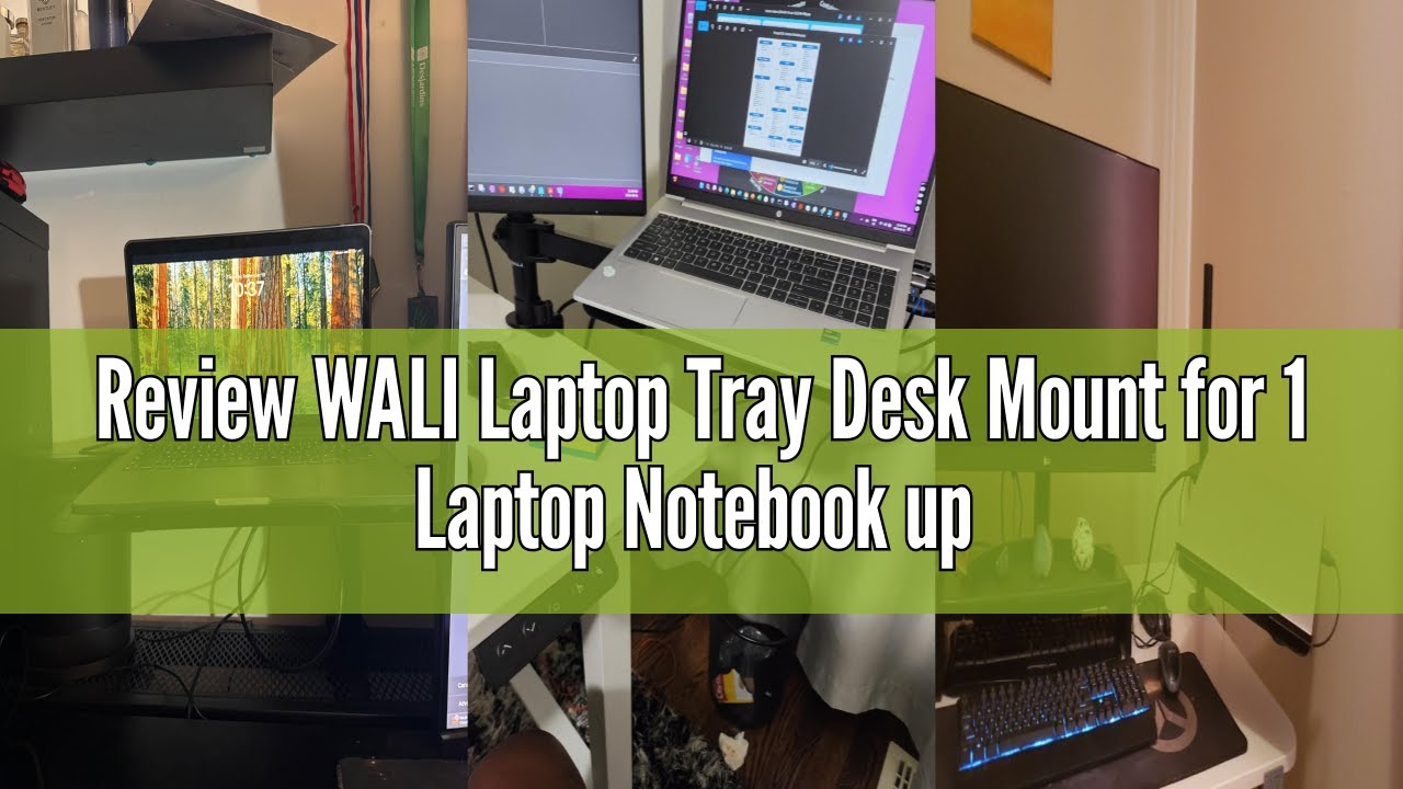 Review WALI Laptop Tray Desk Mount for 1 Laptop Notebook up to 17 inch, Fully Adjustable, 22 lbs Cap