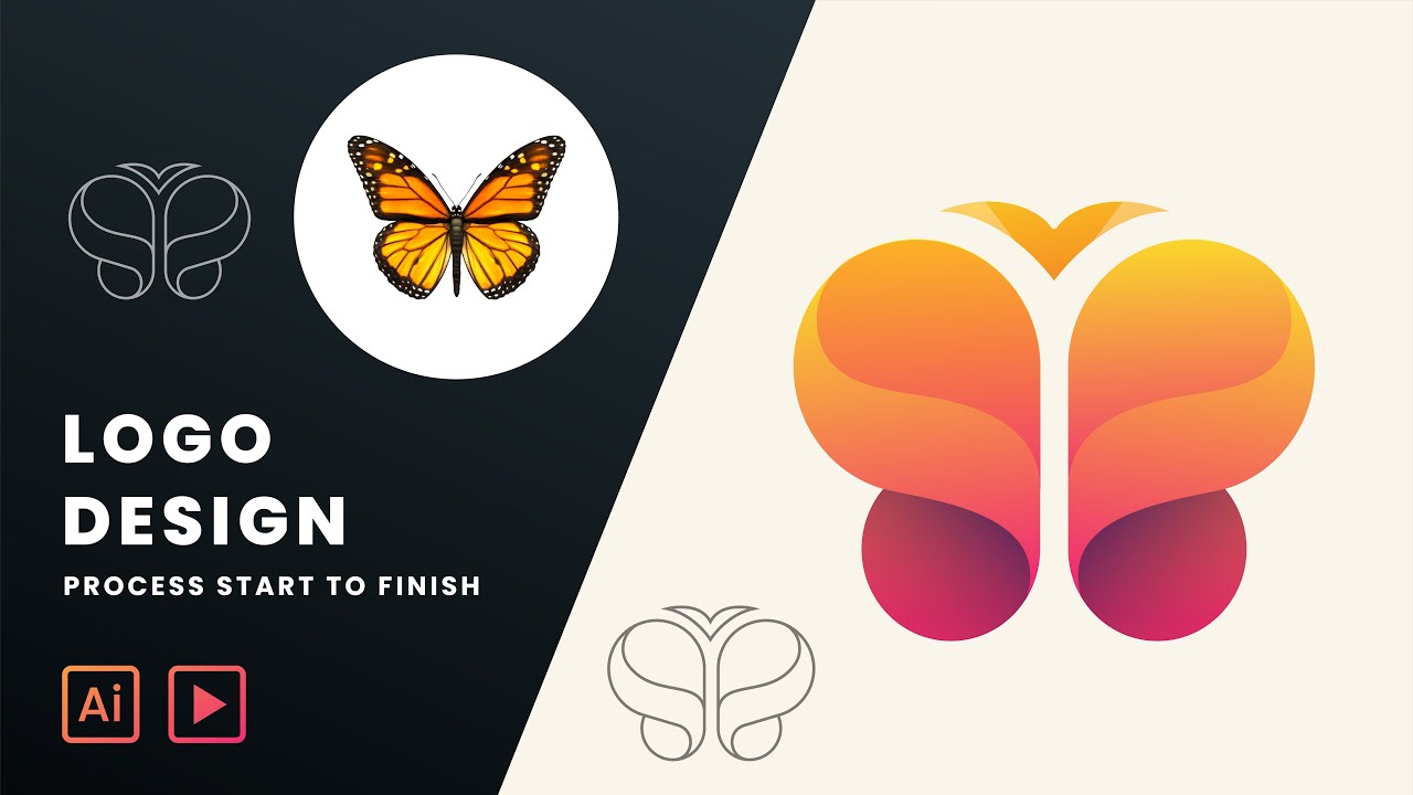 The logo design process | Start to finish | Logo design Tutorial