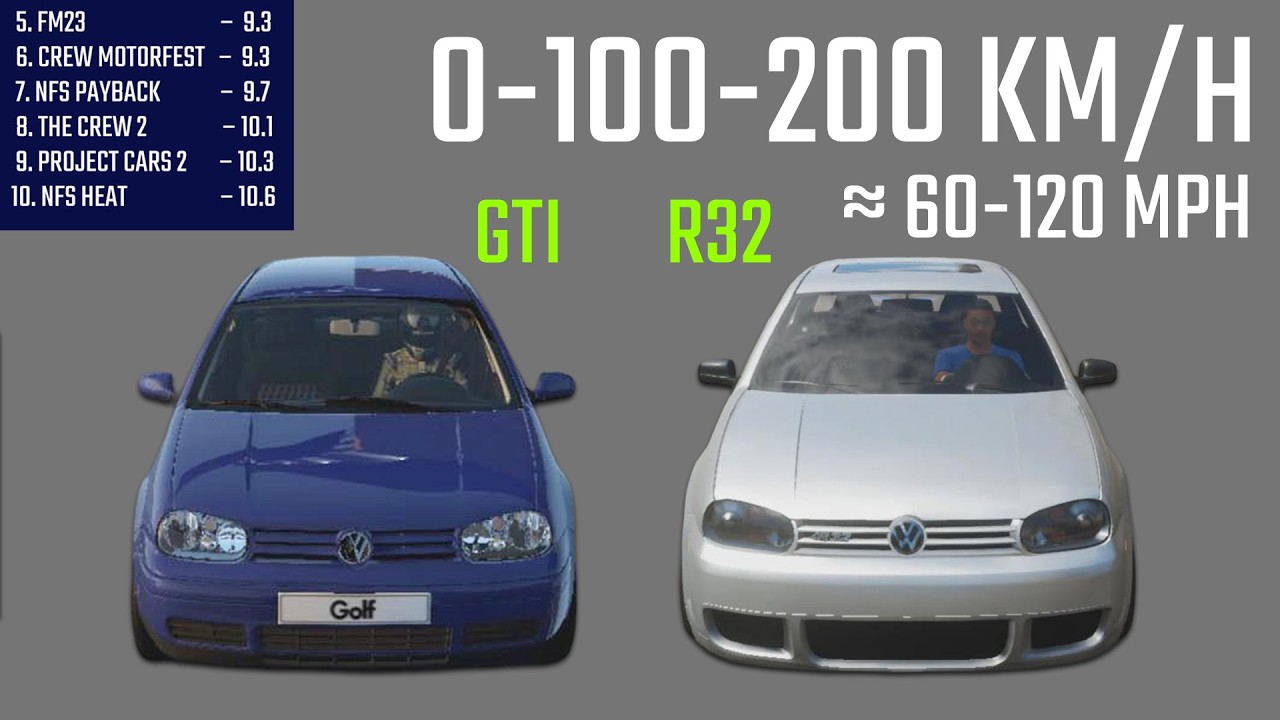 VW Golf 4 - Acceleration in 13 Games