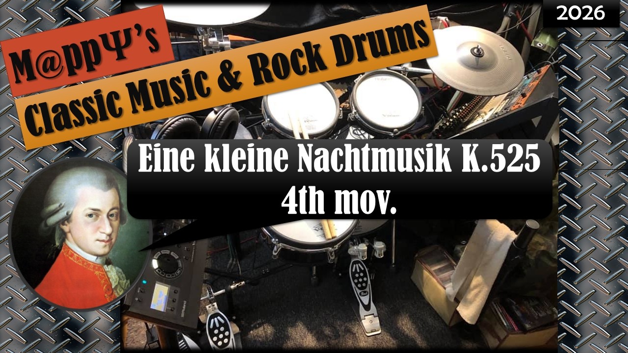 【V-Drums】Eine Kleine Nachtmusik 4th mov. K.525) - W. A. Mozart - Guitar & Drums Cover | 🎧 is Better