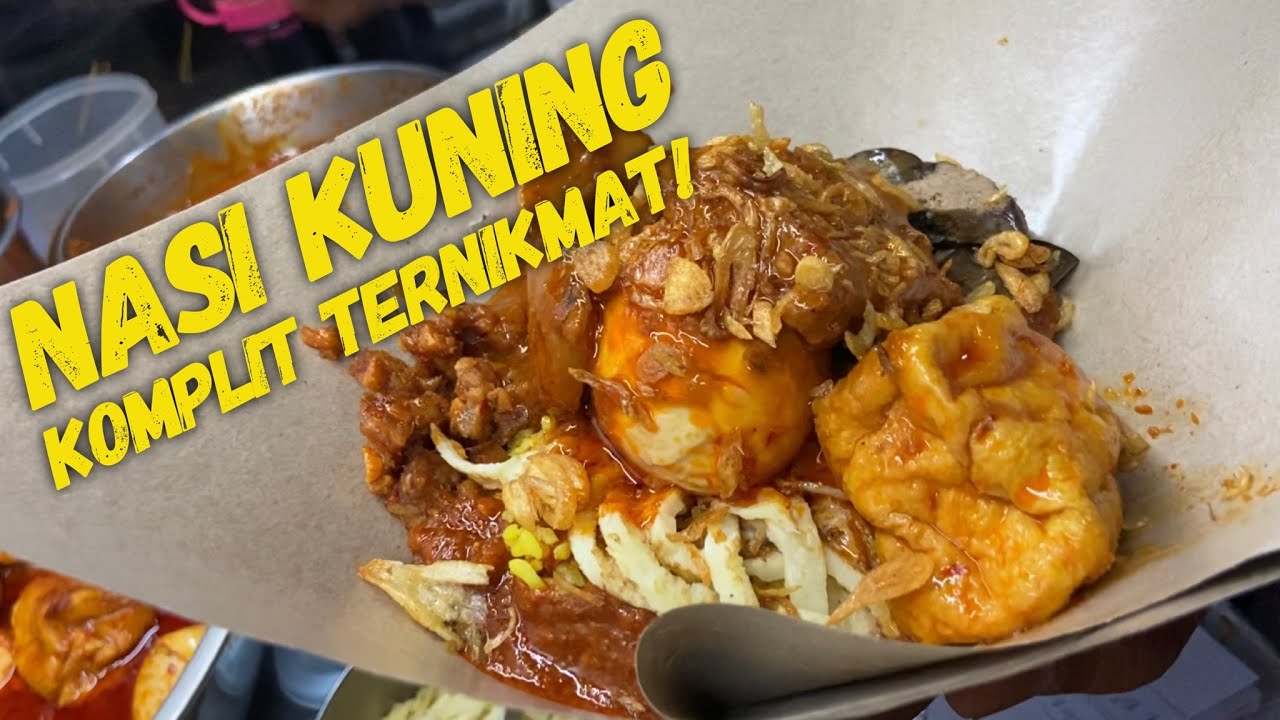 NASI KUNING ISTIMEWA DI MALAM HARI! PAKE JENGKOL RENDANG DLL!  NASI KUNING PUNGKUR 216