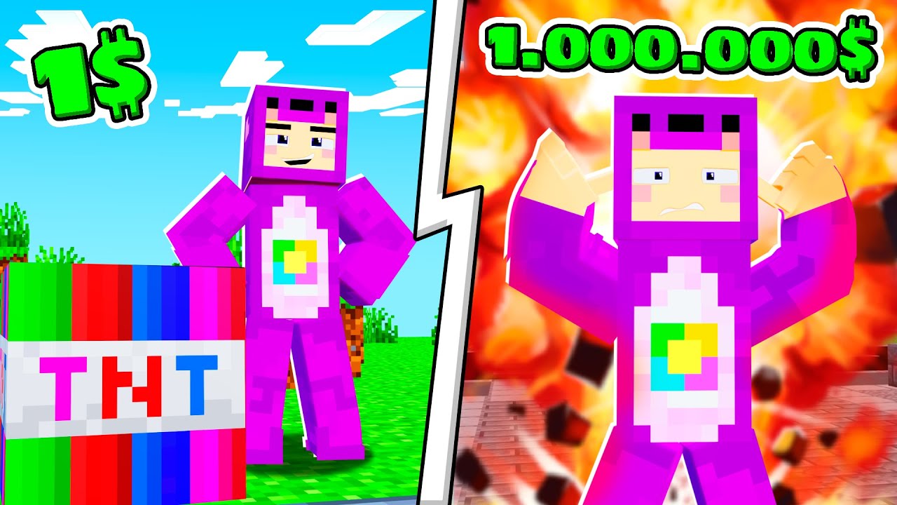 PASO de VAGABUNDO a MILLONARIO en MINECRAFT - TNT PERSONALIZADA