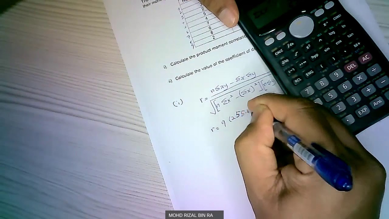Using calculator fx-570MS for correlation