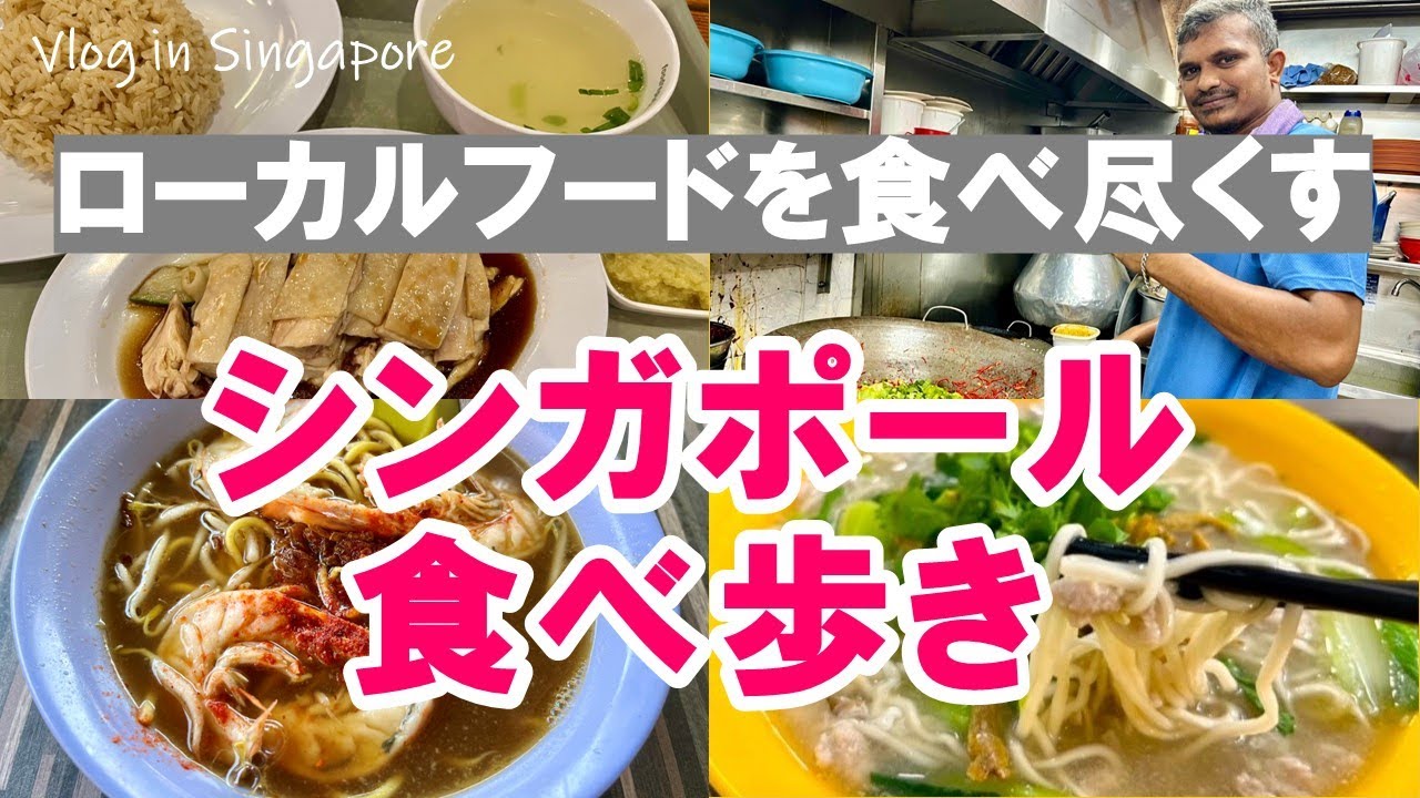 【シンガポールのB級グルメ】思い出の味を辿る旅　フードコートで食べまくる　チキンライス｜エビそば｜チャーハン｜ヌードル