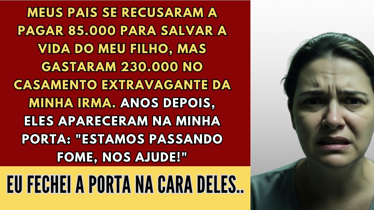 Meus pais gastaram 230 mil no casamento da irmã, e se recusaram salvar a vida do filho por 85 mi
