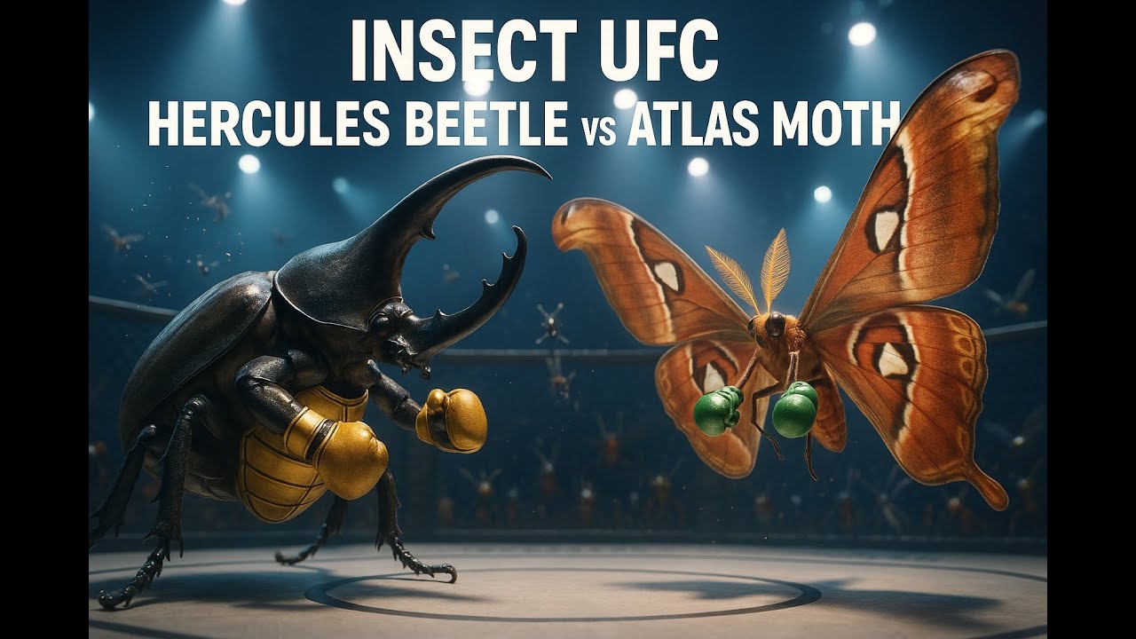 Insect UFC: Hercules Beetle vs Atlas Moth  | Epic Bug Fight