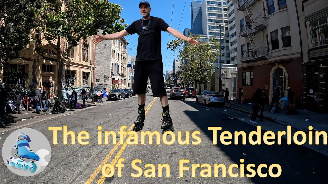 Inline skating in the infamous Tenderloin district of San Francisco