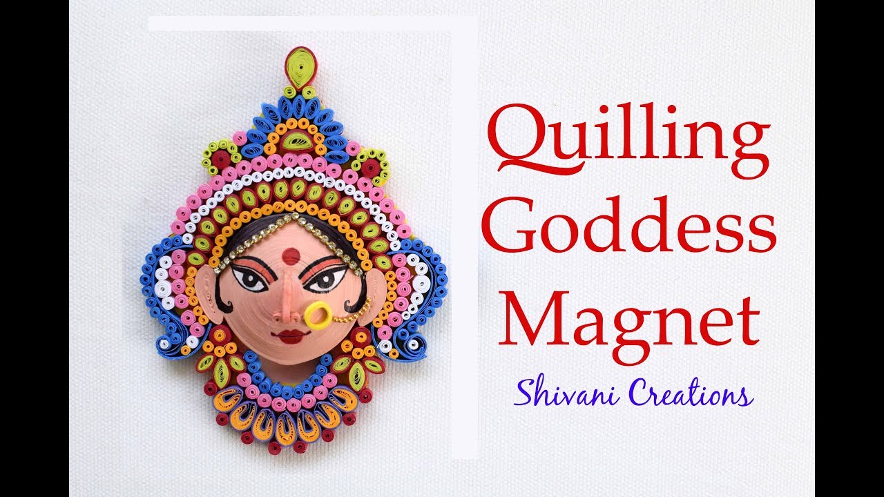 Quilling Goddess Magnet/ Quilled Durga