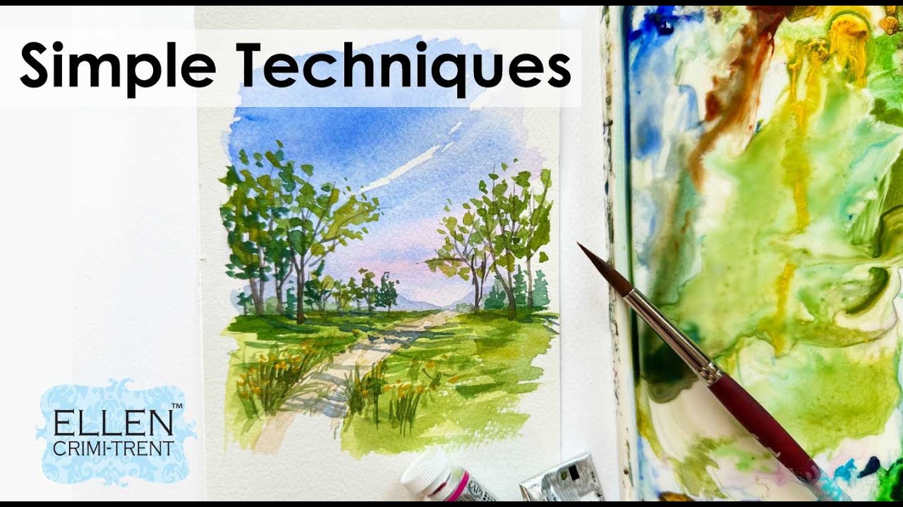 EASY watercolor techniques for beginners for landscapes
