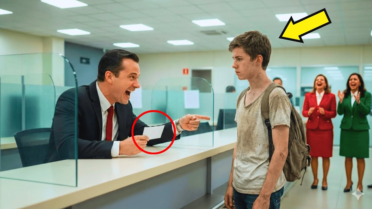 Arme jongen kwam met een cheque de bank binnen — zakenman lachte… te laat wist hij wie hij was