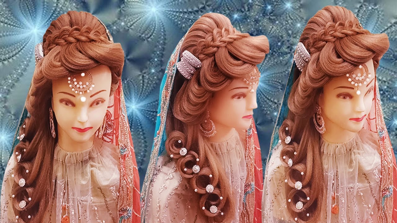 bridal hairstyle kashees l wedding hairstyles l front puff l hair style girl for wedding/engagement