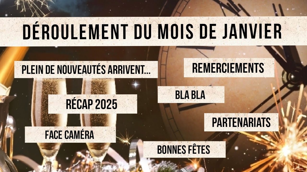 DÉROULEMENT DU MOIS DE JANVIER plein de nouveautés arrivent... Bla bla,  Remerciements Face caméra 🎥