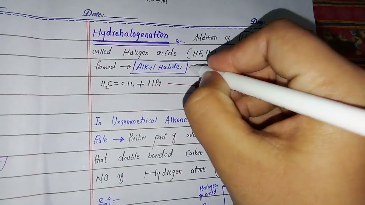 Mechanism:- Acid catalysed Hydration of Alkenes