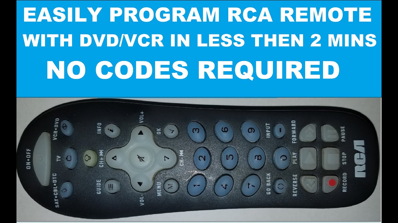 Универсальное дистанционное программирование RCA для DVD, VCD или VCR
