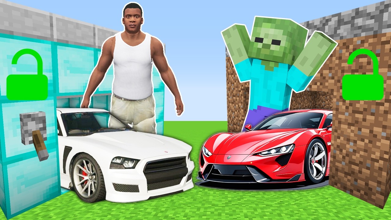FRANKLIN GARAJI VS ZOMBİ BABA GARAJI 😱 - Minecraft