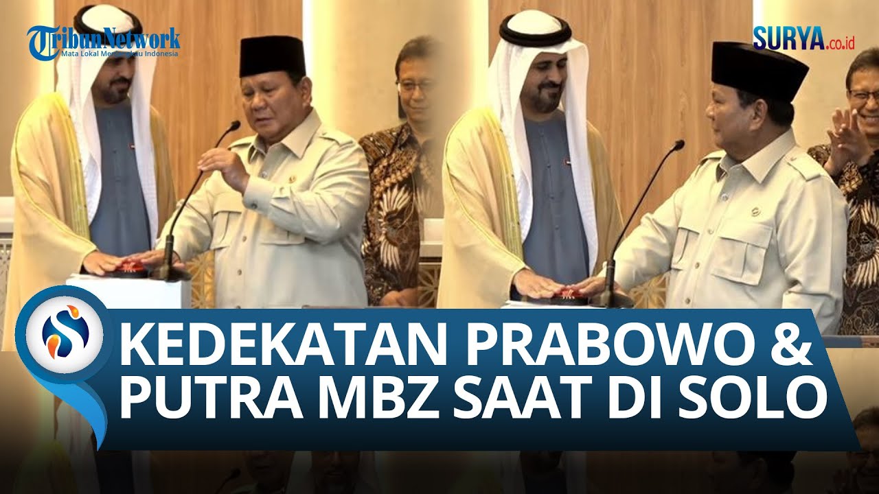 Momen Kompak Prabowo dan Putra MBZ Meriahkan Peresmian RS Kardiologi Emirates-Indonesia di Solo