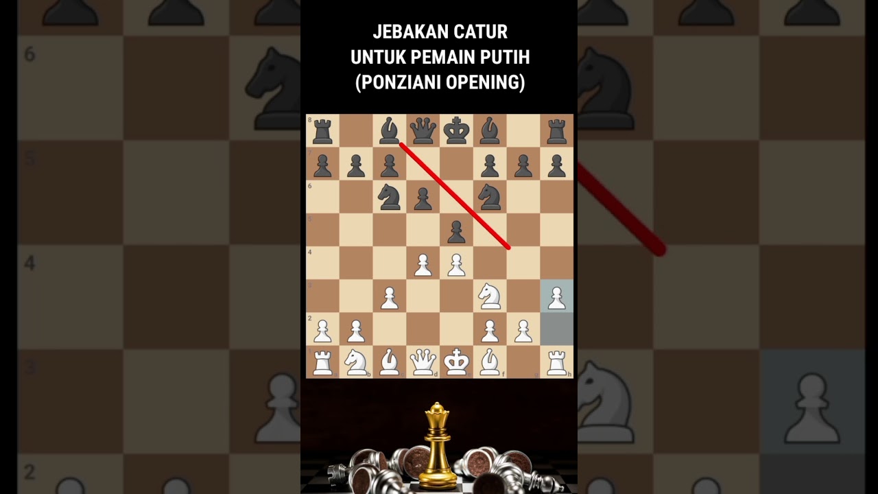 JEBAKAN CATUR PUTIH PONZIANI OPENING #shorts #chess #jebakancaturputih