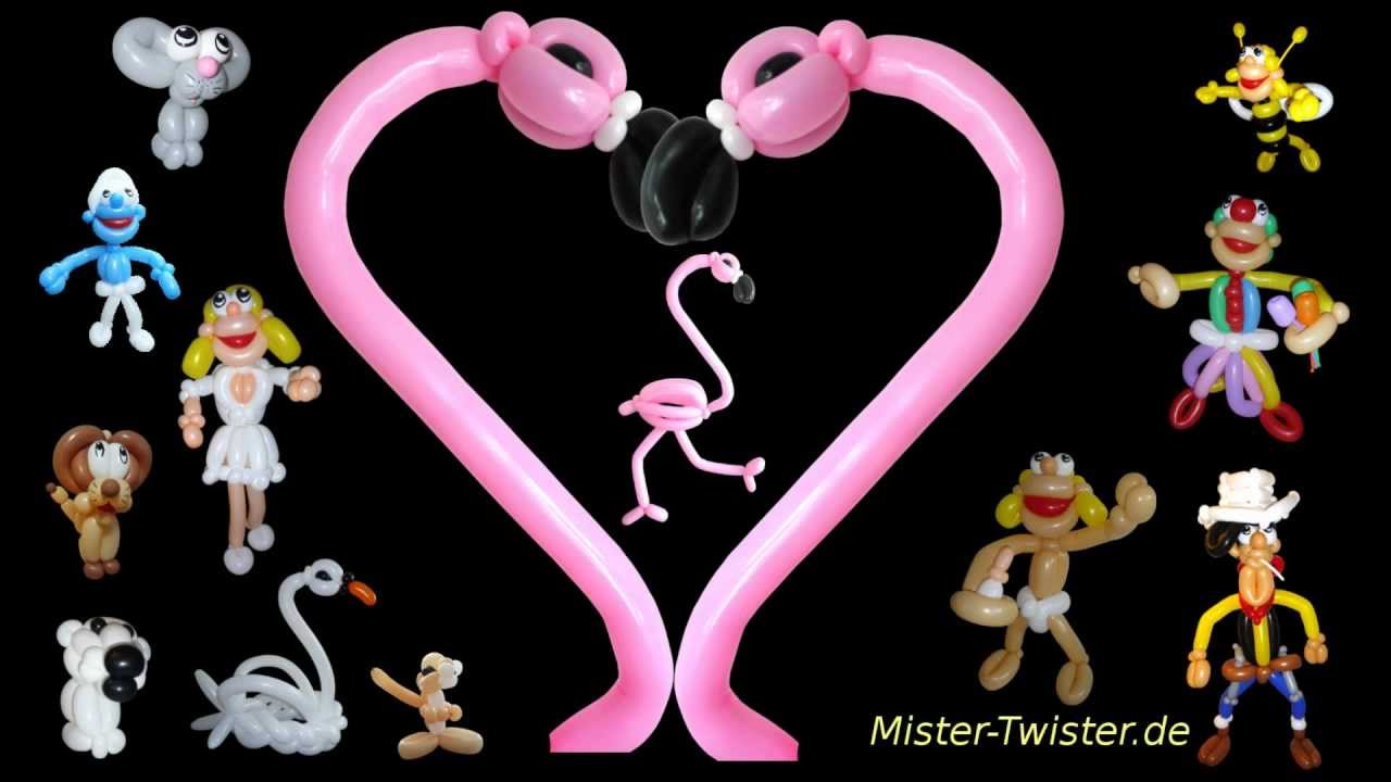 Balloon Animals Flamingo, Ballon Tiere Flamingo, Modellierballon Ballonfiguren Bird Vogel