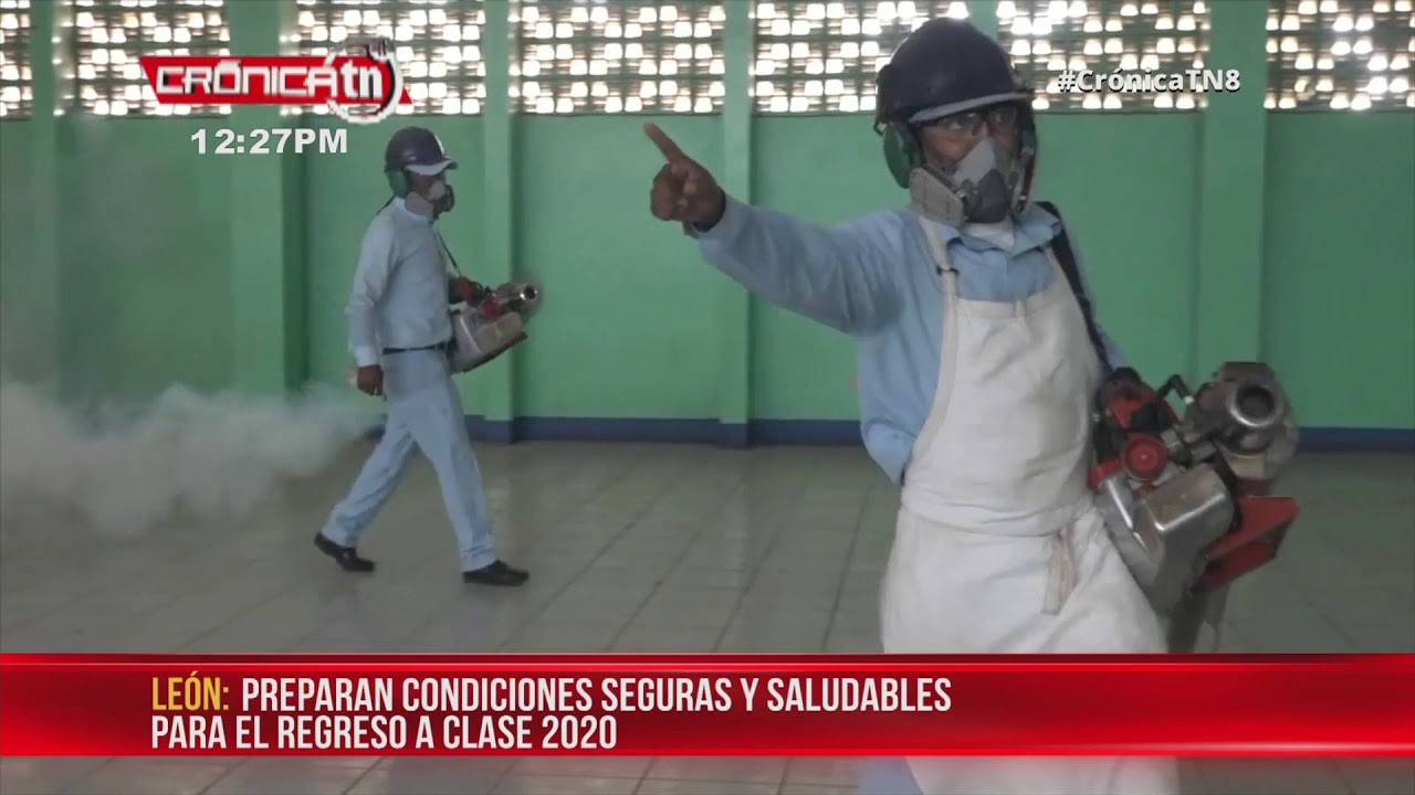 MINSA Y MINED realizan jornadas de fumigación y limpieza en colegios de León - Nicaragua