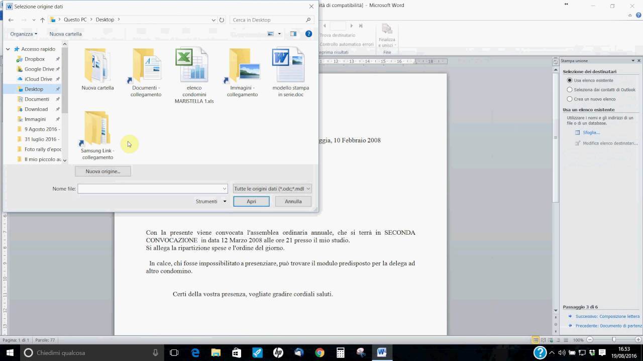 Videocorso sulla stampa unione con Word