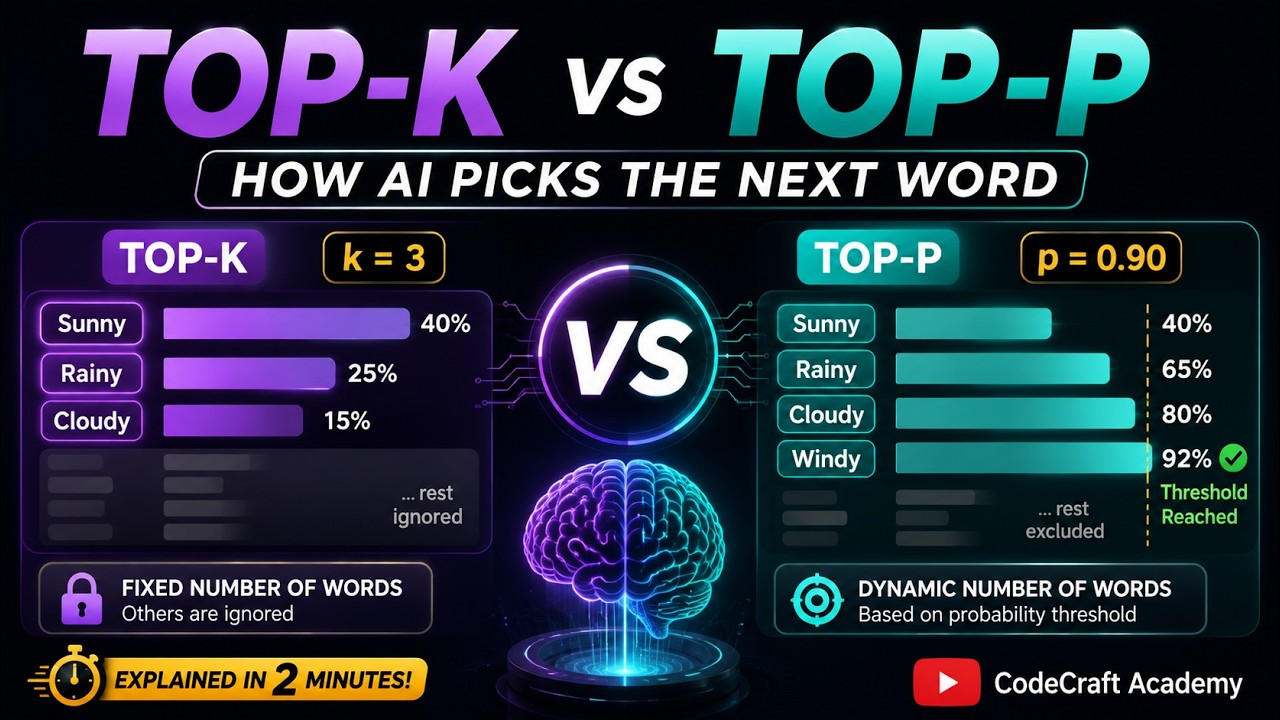 Top-k и Top-p сэмплинг за 2 минуты | Как языковые модели выбирают следующее слово
