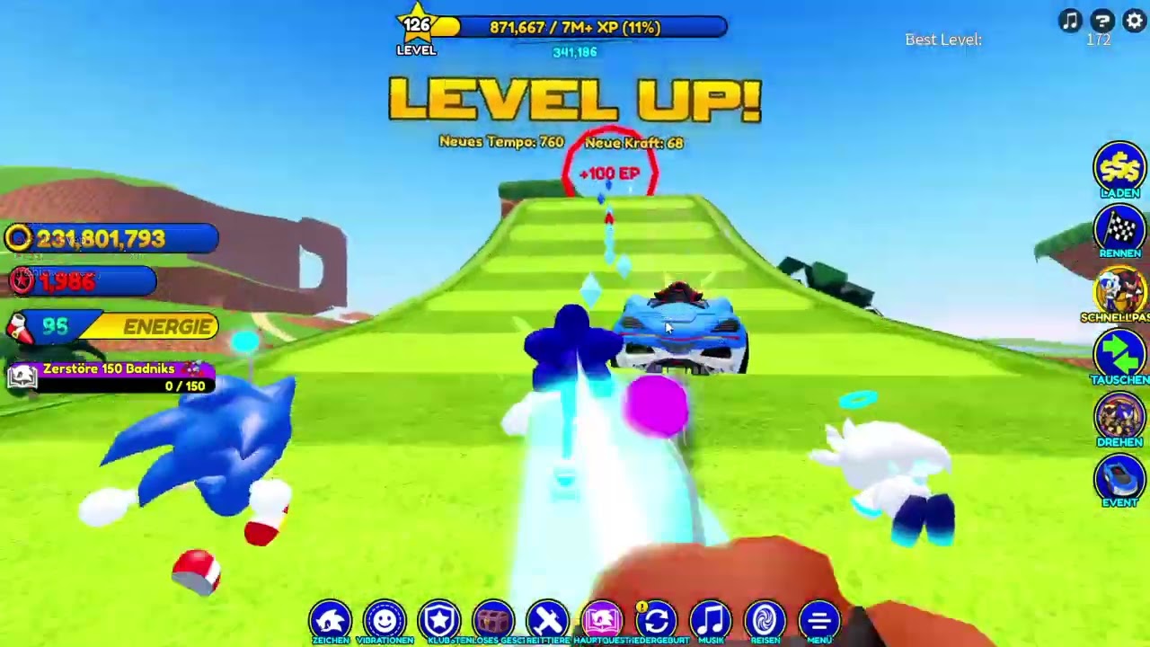 Part 2 Roblox sonic speed simulator level 200 grind