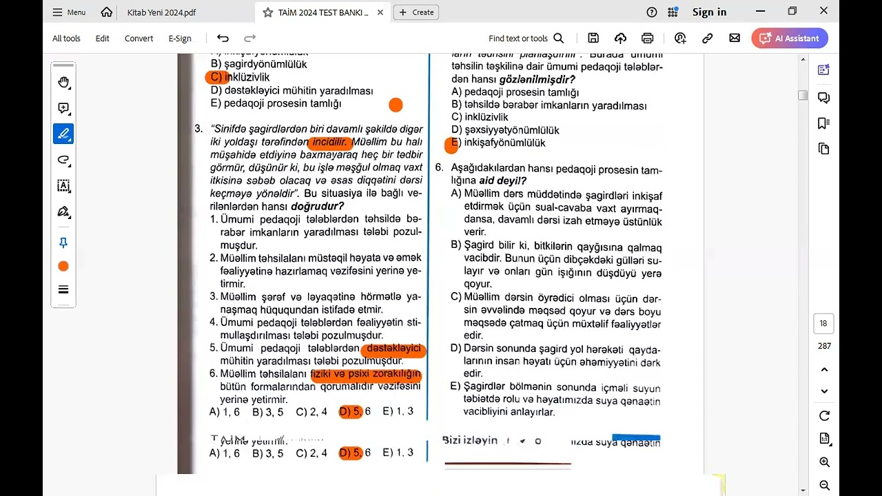 TAİM TEST BANK İzahı -Təhsildə Dövlət Standartları