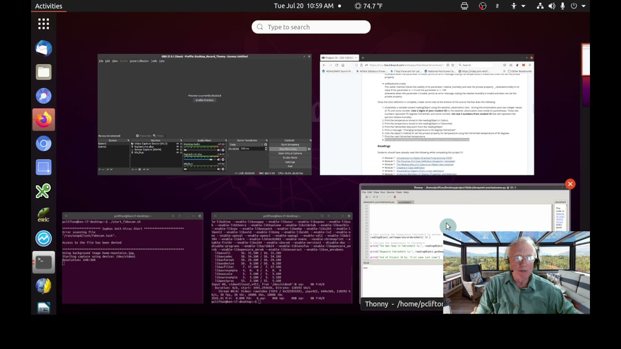 CSC-120, Getting Started with Project10 in Object-Oriented Programming