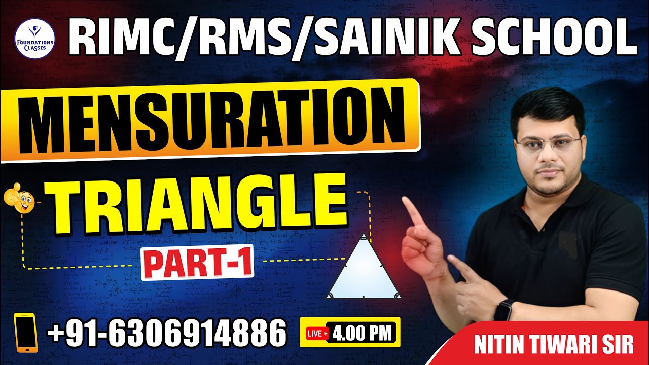 RIMC/RMS/SAINIK EXAM 2024 |Mensuration Part-1Triangle |Best RIMC Coaching by Nitin sir #rimcdecember