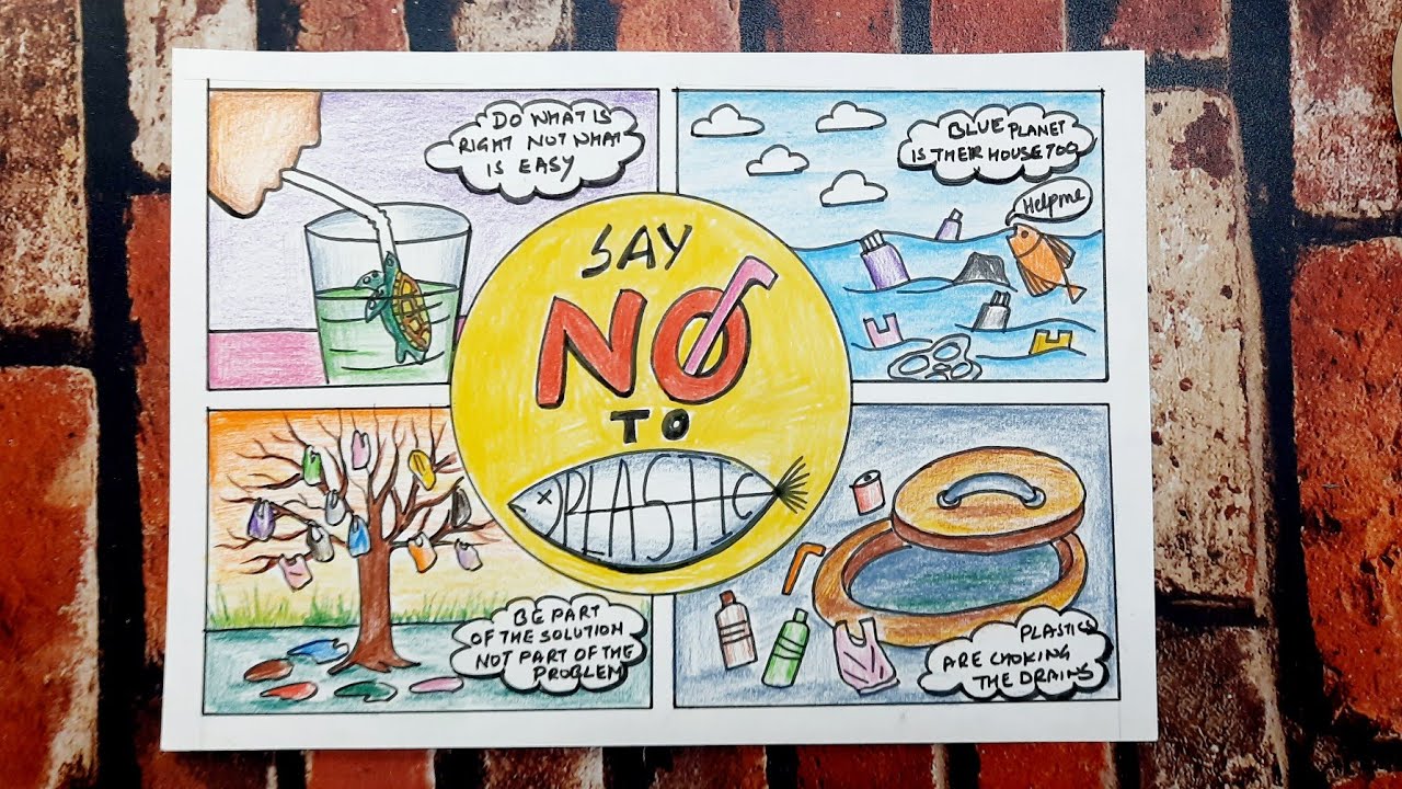 EASY DRAWING FOR EARTH DAY - Say no to plastic #earthday2021 #saynotoplastic