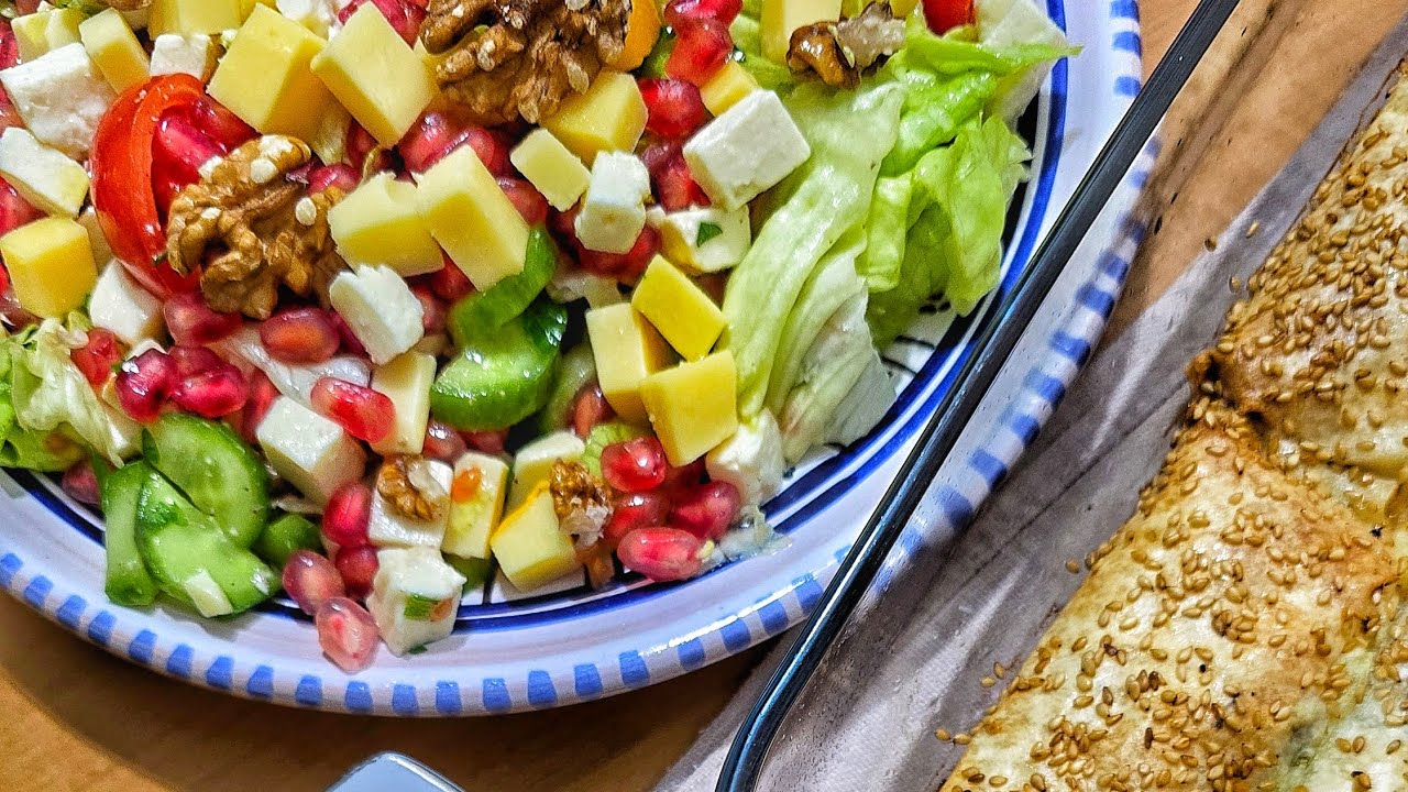 براك تركي بالجبن وسلاطة burak Turquie au fromage et salade verte