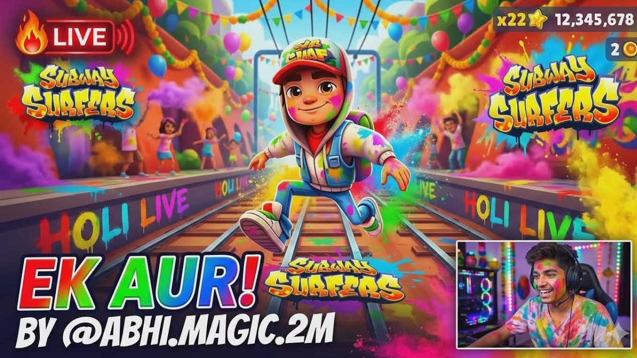 🔴Holi Special 🎉 | Subway Surfers Live | #subwaysurfer