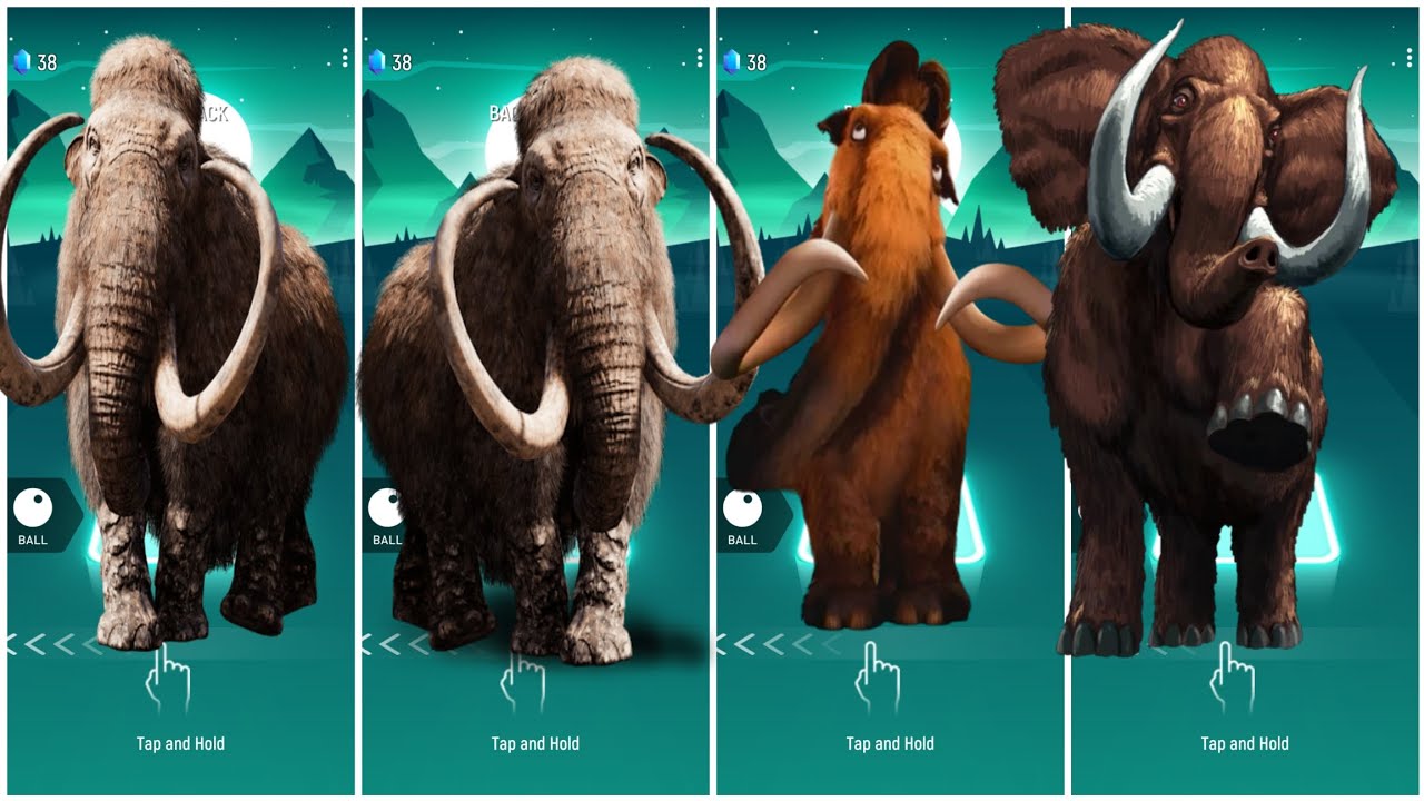 Tiles Hop - Mammoth🆚 Elephant 🆚 Funny Mammoth 🆚 Funny Elephant  🎶 Tiles Hop EDM Rush