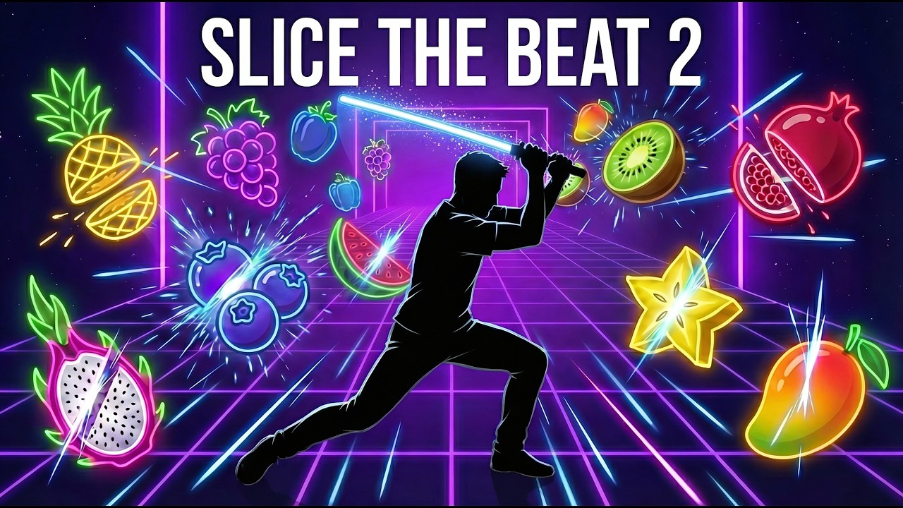 BEAT SABER Immersive Interactive Warm Up | Neon Rhythm Game | Viral Interactive Game ⚡