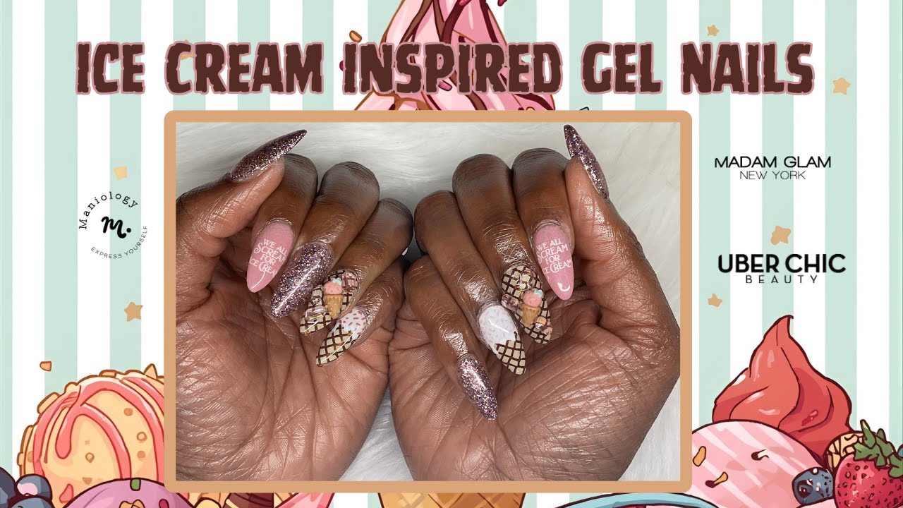Ice Cream Nails using @madamglamofficial polishes|Nail Stamping