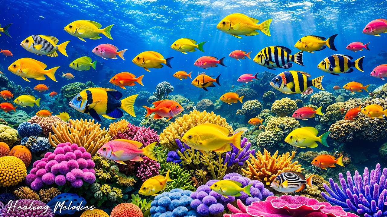 Нежная расслабляющая фортепианная музыка 🐠 Мирный подводный коралловый риф для спокойного сна