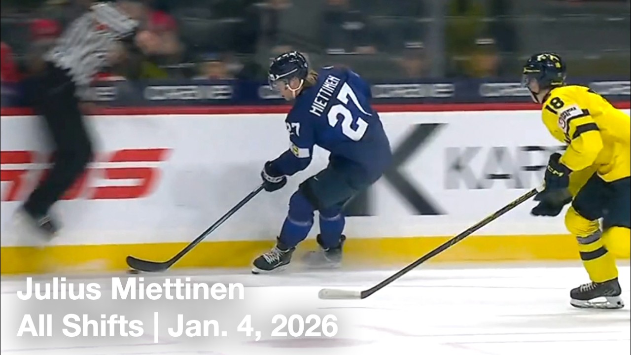 Julius Miettinen (FIN27) | All Shifts | Finland U20 vs. Sweden U20 (World Juniors) | 01 04 2026