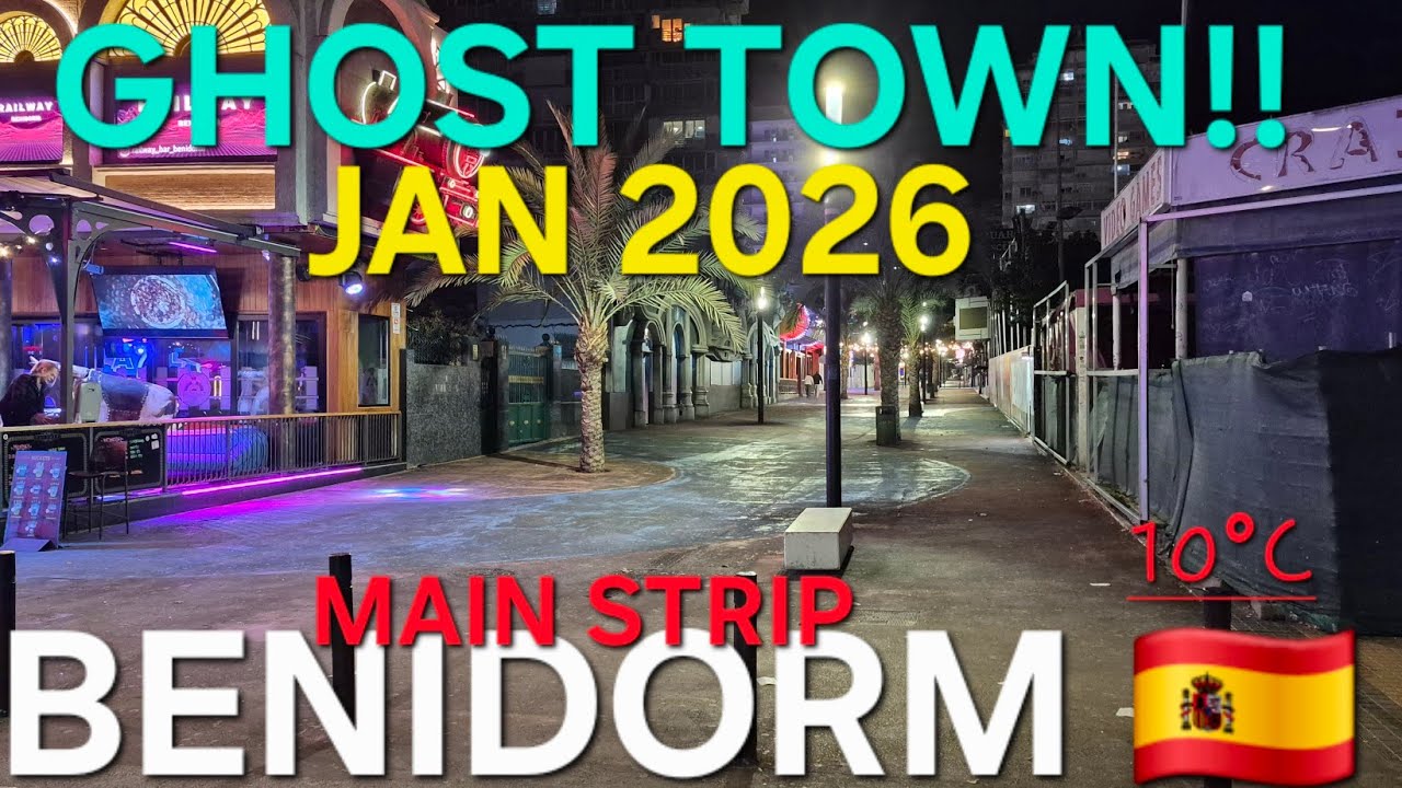 Benidorm- EMPTY & FREEZING NIGHT, Main Strip 🚶‍♂️Jan 2026 | 4k-HRD Winter Walking Tour #mainstreet 