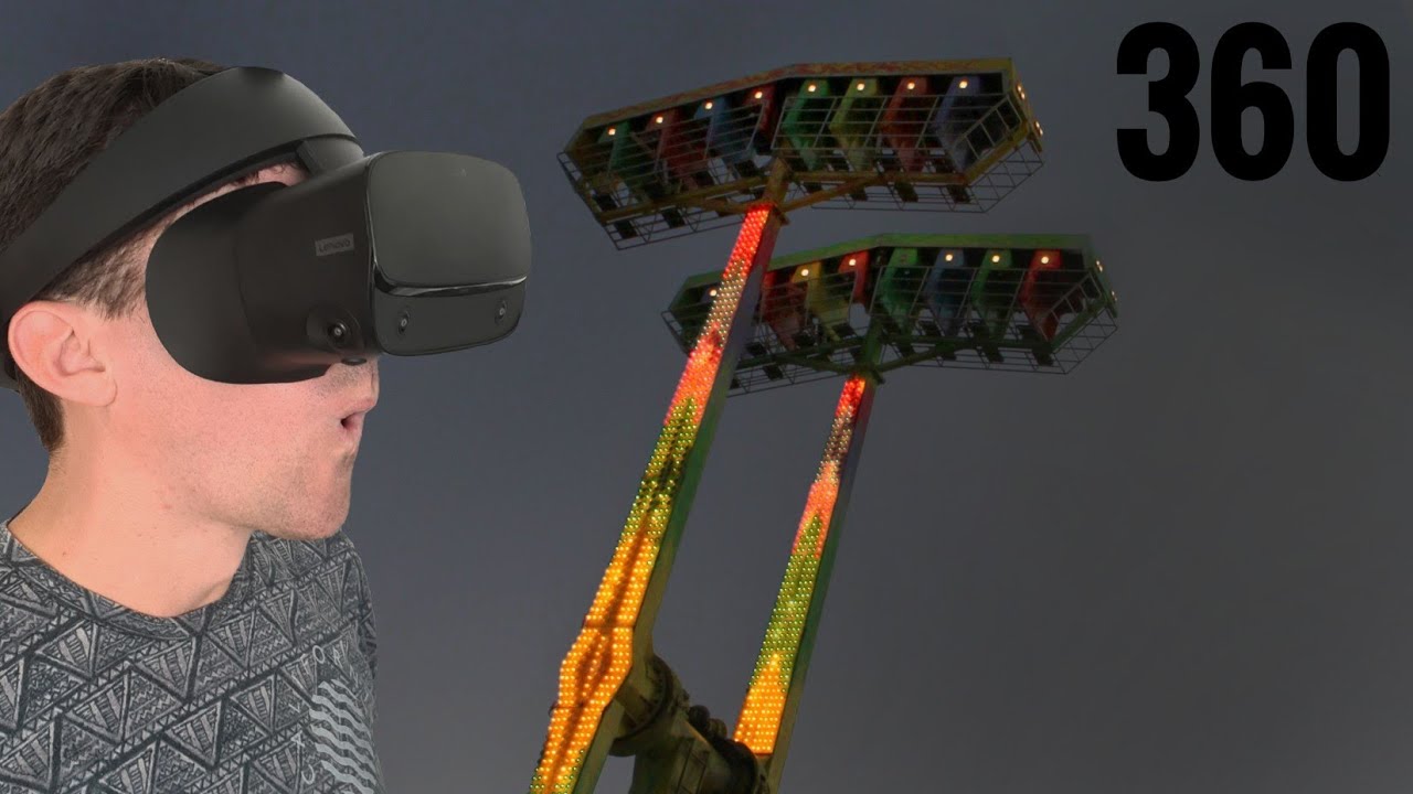 Hammer Ride at Night - Roller Coaster Theme Park in 360°