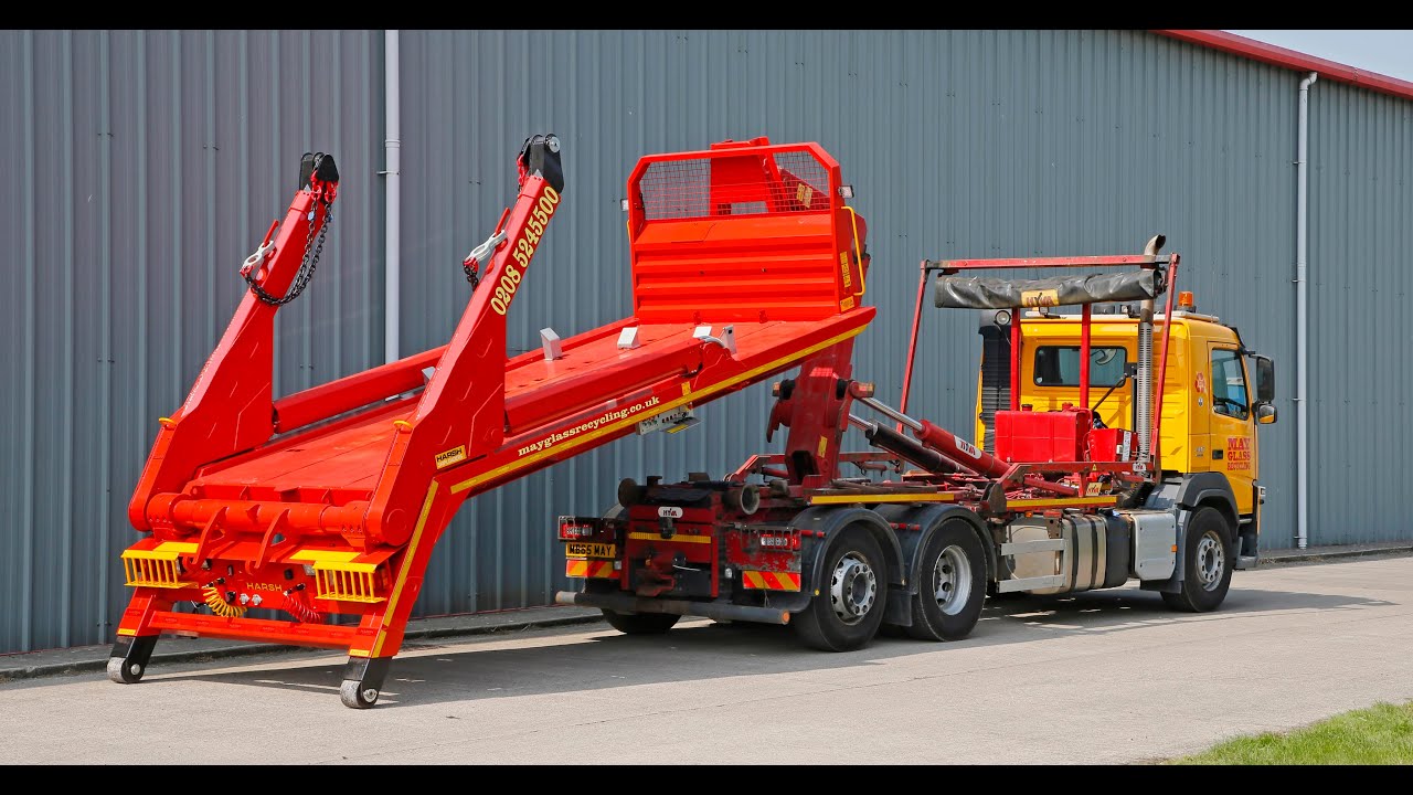HARSH Demountable Skiploader for May Glass Recycling on a Volvo Chassis