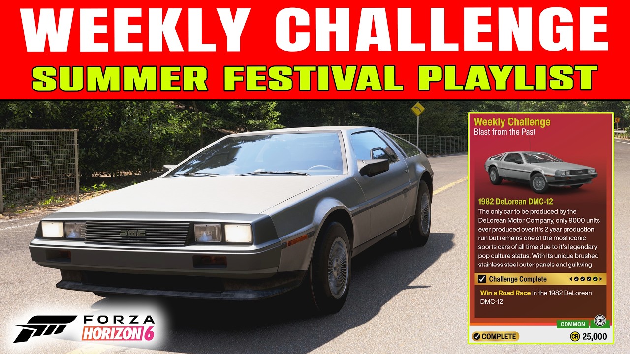 Еженедельное испытание ЛЕТНЕГО фестиваля: Привет из прошлого в Forza Horizon 6 | DELOREAN | Разбор