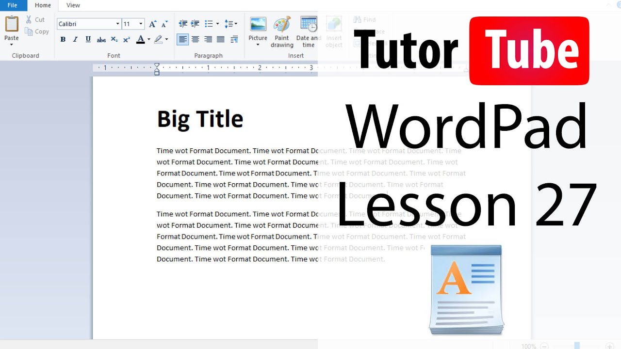 WordPad  - Tutorial 27 - Print