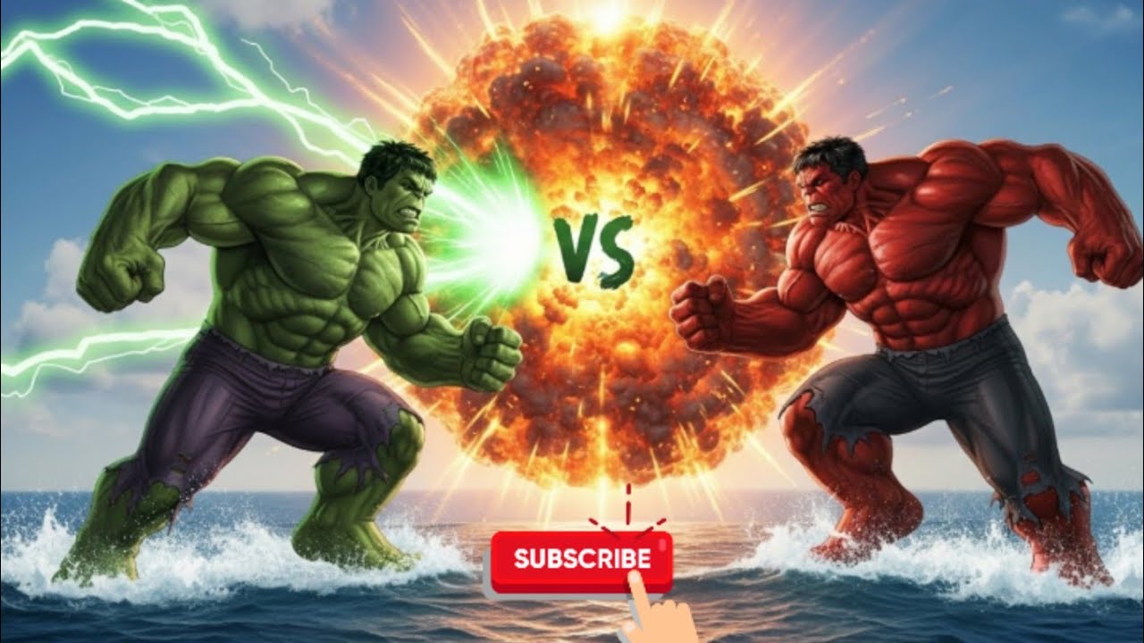 Red Hulk vs Green Hulk dangrous fight indee water 👹😨🥶 #Hulk #fighting 
