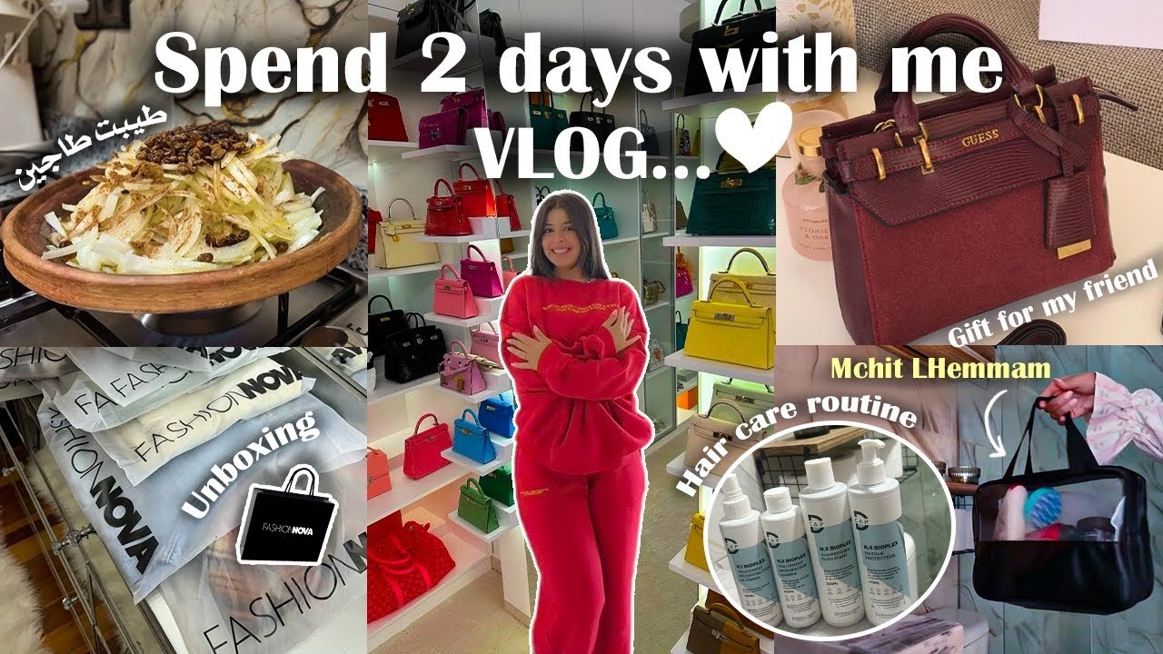 Spend 2days with me 🍄🌺 |مشيت لحمام🛁,درت مفاجأة لصحبتي♥️،fashinnova haul🛍️,طيبت طاجين 🤗| 