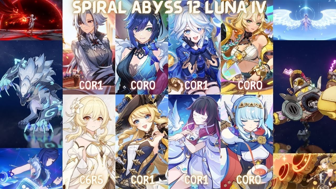 Genshin Impact Luna IV New Spiral Abyss 12 | Arlechinno Tazer & Geo Lumine Navia Lunar Crystalize