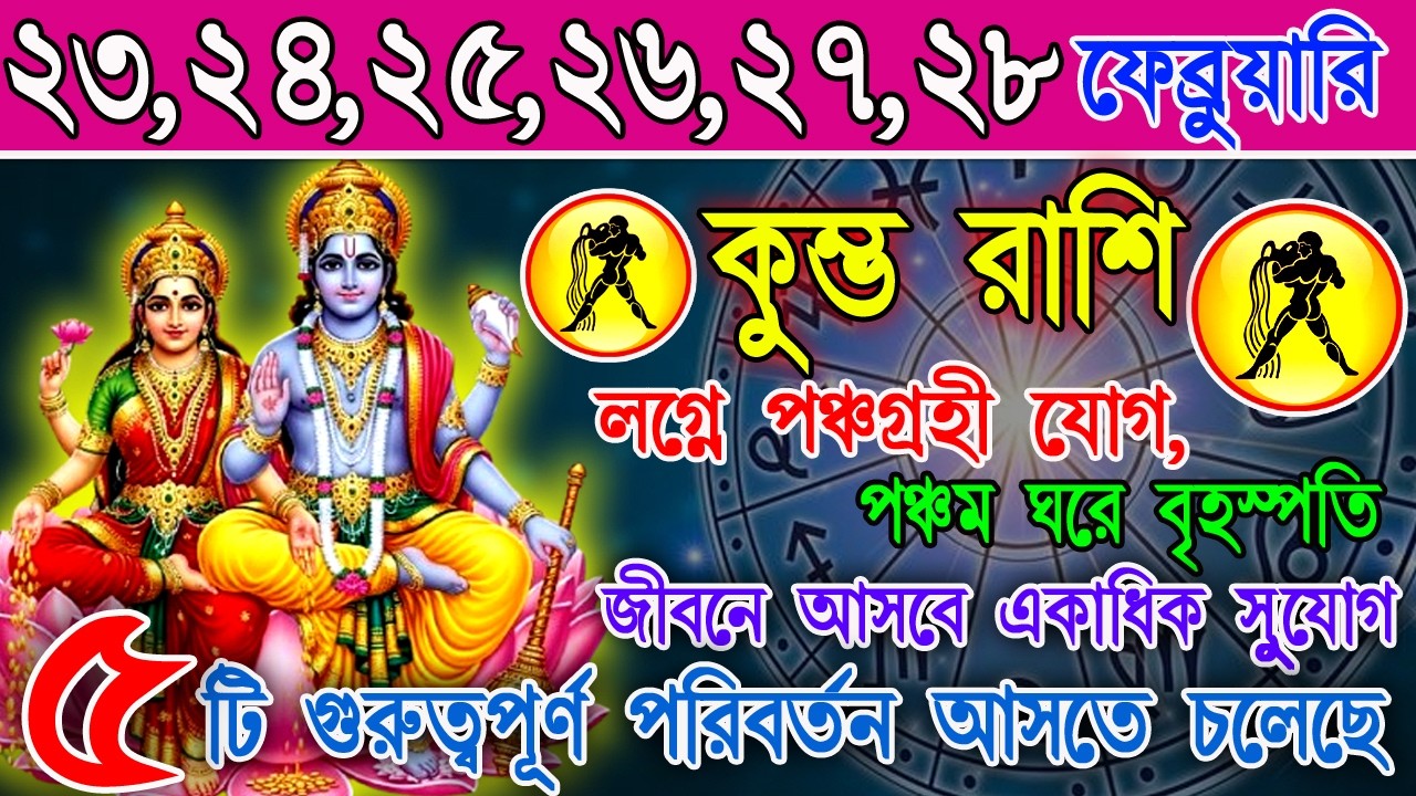 কুম্ভ রাশি 23–28 ফেব্রুয়ারি | হঠাৎ সাফল্য নাকি অপ্রত্যাশিত চ্যালেঞ্জ? | কাজ-অর্থ-প্রেম | Aquarius