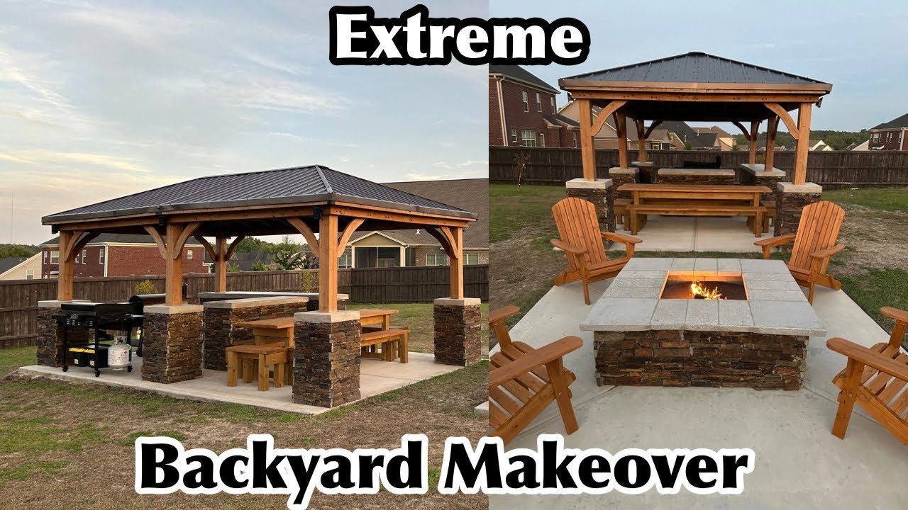EXTREME DIY BACKYARD MAKEOVER| DIY OUTDOOR KITCHEN